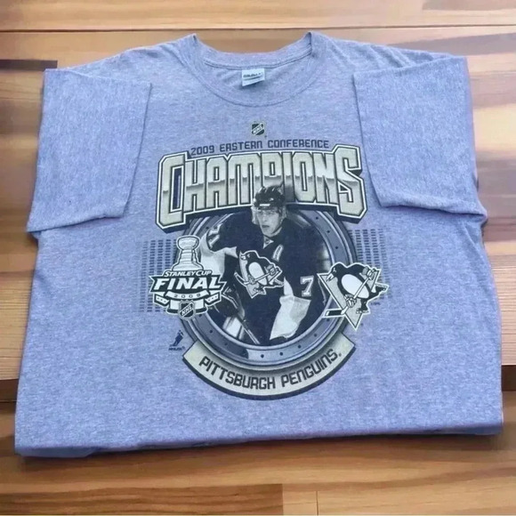 Pittsburgh Penguins Gildan size large 2009 Eastern Conference t-shirt Malkon NHL - Picture 1 of 4